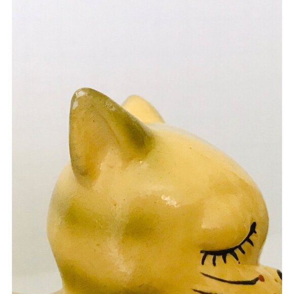 1946 Happy Cat Lying Down Lounging Anthropomorphic Resting Smiling 7.5" Yellow - Picture 11 of 12